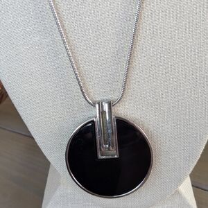 Chico's Black and Silver Pendant Necklace